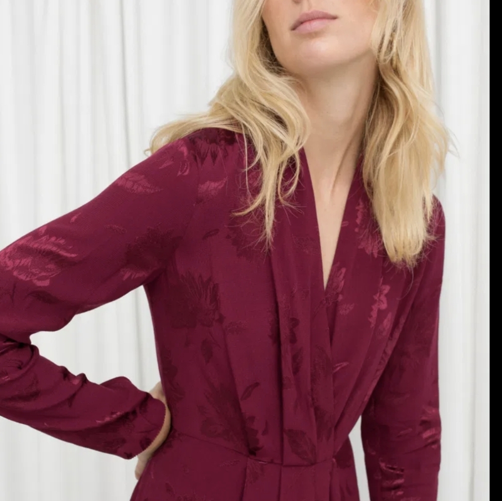 & OTHER STORIES Long Burgundy Dress